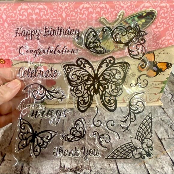 Crafters Companion Clear Acrylic Stamps 17 Piece Set Card Making Scrapbook Craft - Picture 4 of 5